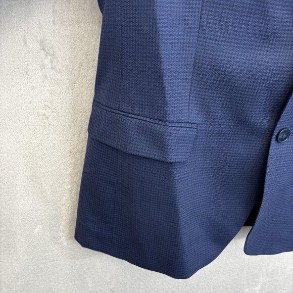 Calvin Klein Blazer Jacket Mens 40R Blue Wool Two Button Sport Coat Preppy - Picture 15 of 16